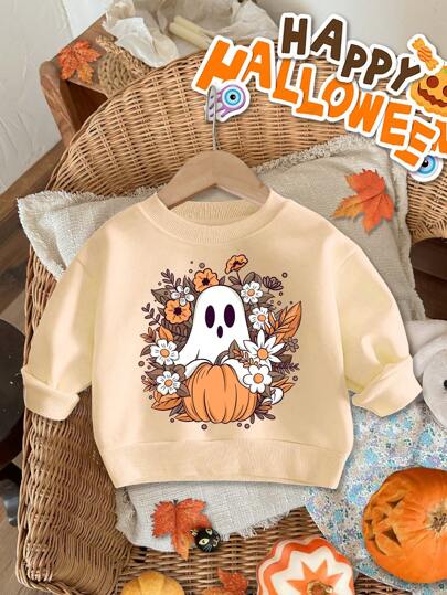 SHEIN Baby Girl Knitted Loose Fit Thick Pullover Sweatshirt,Suitable For Fall/Winter