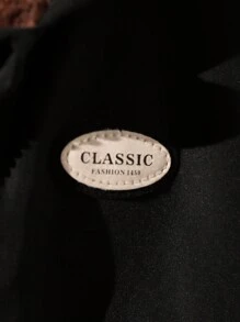 男童休闲简约宽松街头时尚提花保暖连帽拉链外套，适合户外、旅行、上学、冬季穿着 - 黑色 - 查看 3