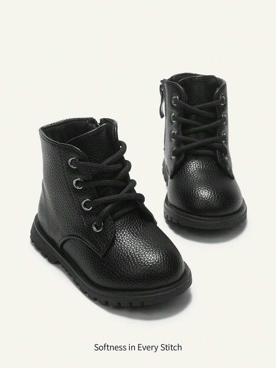 Cozy Pixies 适合幼儿女孩的黑色踝靴，透气公主风格，适合秋冬季