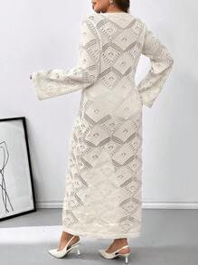 SHEIN Essnce Plus Size Women's Casual Long Sleeve Knit Sweater Dress