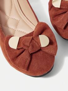 CUCCOO CHICEST 女士时尚平底鞋配蝴蝶结装饰 - 棕色 - 查看 4