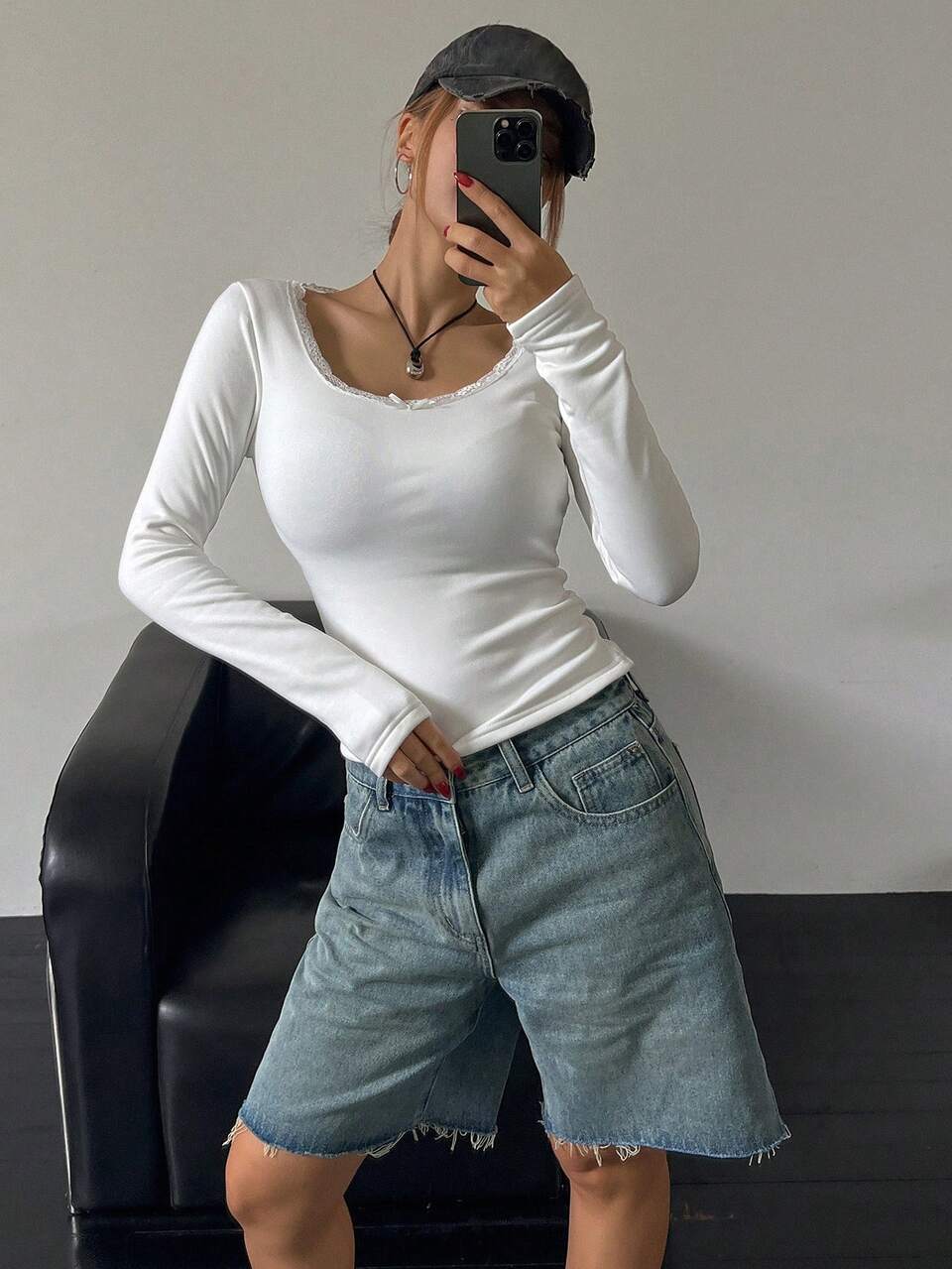 Women's Slim Fit Thermal Lined Crew Neck Long Sleeve T-Shirt, Thermal Lined