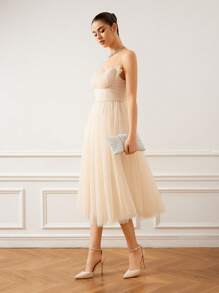 CUCCOO HITCHD Fashionable Apricot Versatile Sexy Rhinestone Stiletto Pointed Toe Pumps For Work, Date, Party, Wedding And Holiday Spring Shoes Spring Break Easter Prom Heels For Christmas - Apricot - View 3