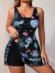 Swim Lushoire Summer Plant Print Tankini - Multicolor - View 3