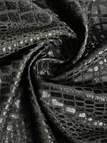 SHEIN CURVE+ 大码 PU 皮裤，适合派对、约会和圣诞节场合、秋冬季 - 黑色 - 查看 5