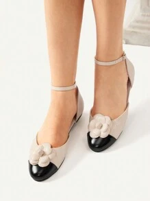 CUCCOO CHICEST Kwiatowy Komfort Okrągły Nosek Eleganckie Damskie Płaskie Buty Jesień Nowy Rok Święta