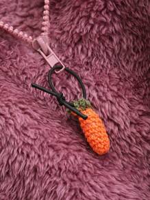 DAZY Minimalist Half-Zip Flannel Thick Housedress,Thermal Lined Fall,Winter - Purple - View 9