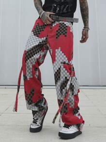 Manfinity EMRG Quần Jeans Denim Dáng Rộng, Dáng Thẳng, Túi Bên Hông, Dành Cho Nam - Nhiều màu - Xem 5