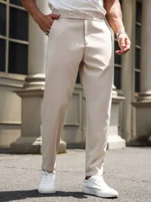 Manfinity Bizformal 男士纯色口袋直筒宽松日常通勤裤