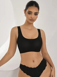 3pcs Solid Scoop Neck Wireless Bra - Multicolor - View 8