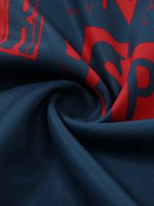 ROMWE MEN Street Life Men Spring & Autumn Graphic Print Long Sleeve Hooded Sweatshirt - Multicolor - View 5