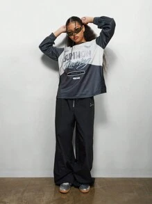 SUMWON WOMEN Premium Racing Tee Long Sleeve Active Club Edition Design Art Graphic Urban Casual Logo Design Modern Street Fashion Sportswear Fall Winter Collection - Multicolor - View 3