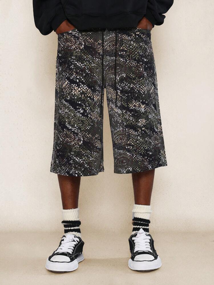 アニマル柄デニムショートパンツ