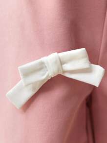 SHEIN Baby Girl Cute Pink Bow Elastic Waist Pants, Autumn/Winter