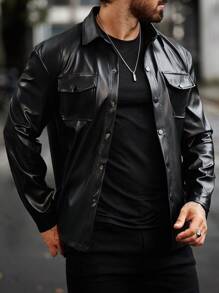 Manfinity LEGND Chemise pour homme avec boutons, manches longues, poche, tendance, charmante, pour sortir. Idéal comme cadeau pour les amis, le mari ou le petit ami