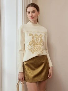 MOTF PREMIUM 金属拉链后背迷你裙 - 香檳色 - 查看 4