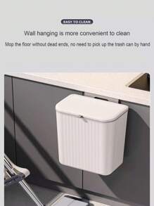 SHEIN 1 szt. 8L/12L kuchenny pojemnik na kompost, odpowiedni do blatu lub pod zlewem, wiszący mały kosz na śmieci z pokrywką, odpowiedni do szafki/łazienki/sypialni/biura/na kemping, można zainstalować wewnętrzny pojemnik na kompost