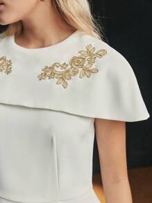 MOTF Soiréza FLORAL EMBROIDERY FITTED EVENING DRESS - White - View 3