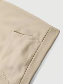 Manfinity Homme Plus Size Men's Casual Solid Color Fleece Hoodie, Autumn And Winter