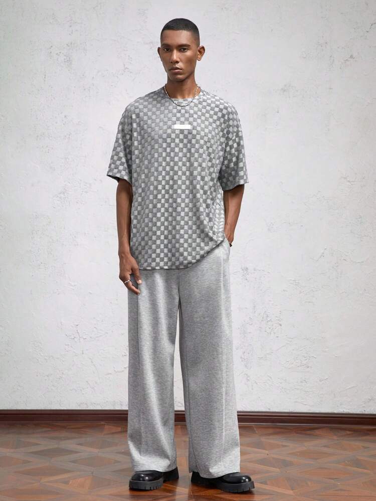 Men's Loose Knit Crew Neck Short Sleeve Casual T-Shirt, Suitable For Summer