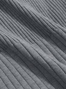 DAZY Women's Solid Color Sweater Dress With Ruffle Hem, Long Sleeve, Elegant Fitted, For Autumn & Winter,Fall Women Clothes - Grey - View 9