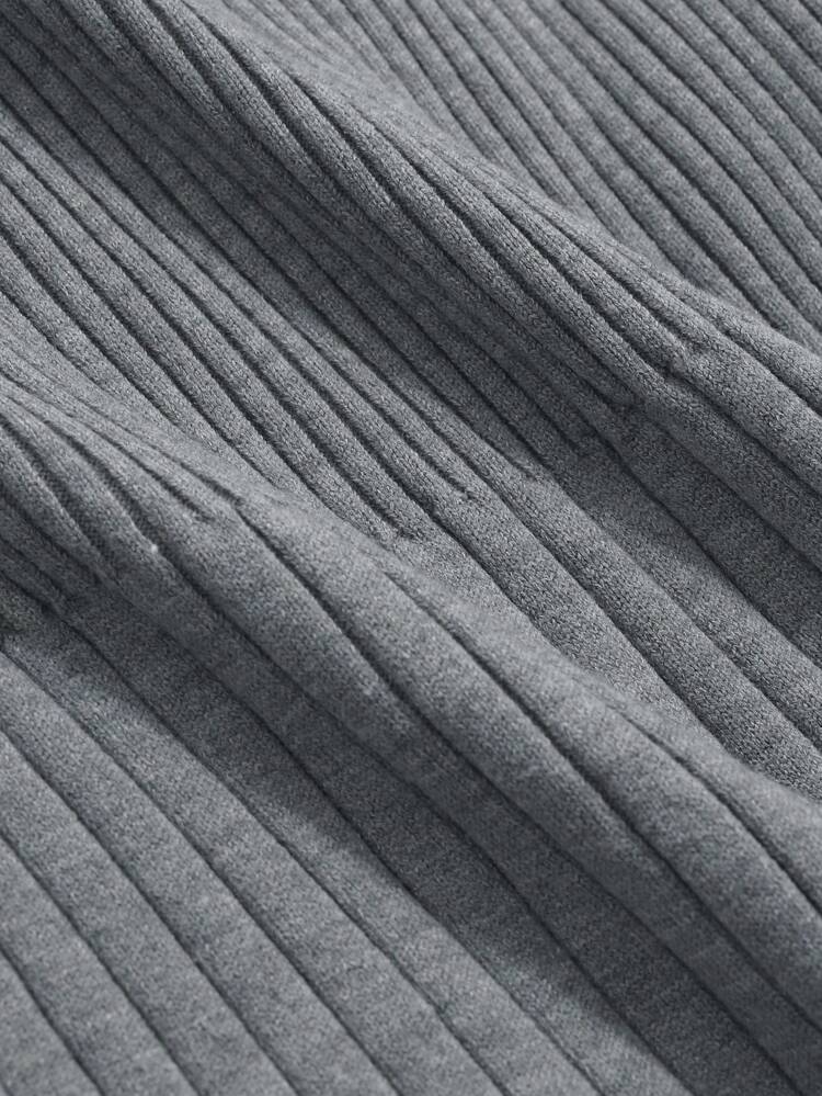 Women's Solid Color Sweater Dress With Ruffle Hem, Long Sleeve, Elegant Fitted, For Autumn & Winter,Fall Women Clothes