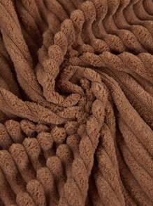 SHEIN LUNE Women's Textured Striped Long Sleeve Hooded Regular Jacket, Fall & Winter - Coffee Brown - View 6