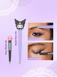 HELLO KITTY AND FRIENDS | SHEIN 2pcs 3D  Kuromi Design Eyebrow Tweezers Set - Purple - View 3