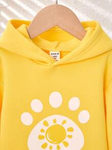 New Design Cute Mouse Ears & Bear Paw Print Hoodie Sweatshirt For Baby Girls, Family Matching Outfits Mommy And Me (Sold Separately In 3pcs) - Yellow - View 7
