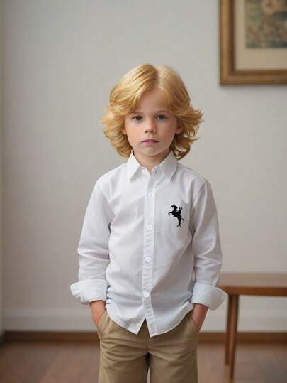 Souflis Souflis 男童休闲运动白衬衫，春秋季节