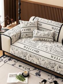 1 pièce Housse de canapé d'accueil à chenille, romantique français simple, sans glissement et résistante à la saleté, peut être utilisée toute l'année comme coussin de canapé