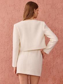 Enchnt Bộ váy dài tay tối giản đơn sắc dành cho nữ mặc hàng ngày - Màu vàng - Xem 8