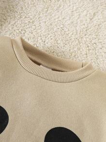 3 件套年轻女孩可爱动物脸印花针织圆领运动衫 - 彩色 - 查看 3