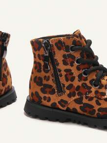 Cozy Pixies 时尚休闲百搭田园豹纹女婴靴，秋冬 - 彩色 - 查看 6