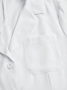 TaskEZ Laboratory Coat/White Coat Women's Solid Color Flat Collar Button Front Long Sleeve Pockets Regular Jacket, Lab Coats