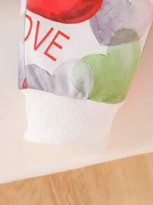 Infant/Baby Girl Cozy & Cute Colorful Heart Scribble Print Outfit, Autumn/Winter