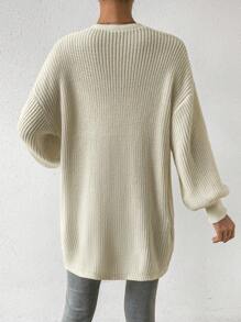 Chiquease 女士休闲宽松开衫，日常穿着 - 杏色 - 查看 2