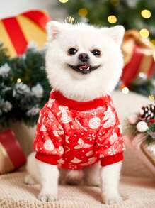 Hanes space 艺术家 1 件圣诞印花红色羊毛保暖宠物运动衫，节日，新年 - 彩色 - 查看 9