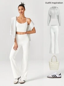 GLOWMODE FeatherFit™ Move On Pleated Sports Bra - White - View 6