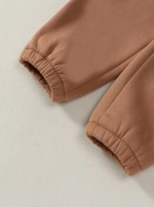 2pcs Young Girl Casual Letter Embroidered Hoodie Sweatshirt And Sweatpants Set, Fall/Winter