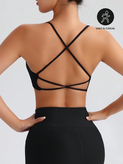 Easithlete Cross Back Seamless Sports BH Open