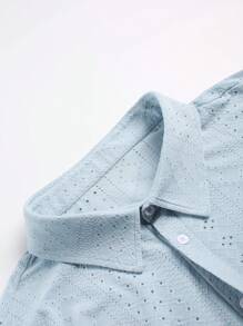 Manfinity Homme Camisa casual de jacquard para hombre de talla grande