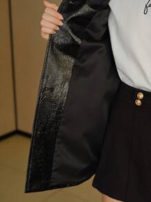 MOTF STUDIO 拼色鳄鱼压纹拼色西服