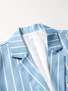 Manfinity Mode Plus Size Men's Striped Blazer And Pants Suit Set