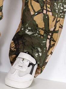 SHEIN Young Boy Casual Straight Leg Camo Denim Jeans - Burnt Orange - View 6