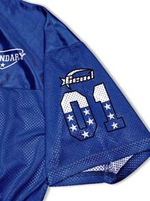 Aesthetic Post 大码男式网眼面料 V 领运动 T 恤