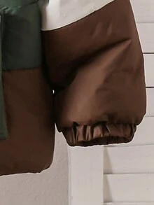 SHEIN Áo khoác dài tay họa tiết chữ cái và số tiếng Anh Mỹ thời trang dày dặn cho bé gái, ấm áp và chống gió, đa năng để mặc hàng ngày và đi làm - Nhiều màu - Xem 5