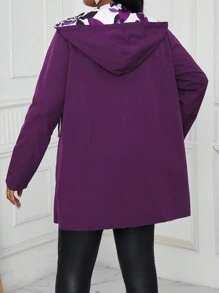 SHEIN Lady Autumn And Winter Casual Elegant Colorful Hooded Drawstring Long Sleeve Plus Size Coats Women Jackets - Multicolor - View 2