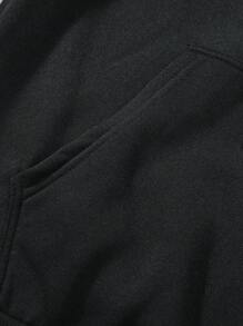 Manfinity LEGND 大码男式骷髅手和美元符号印花连帽衫