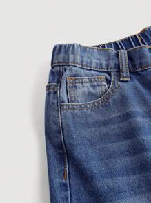 SHEIN Girlism Tween Girl Y2K Pantaloni casual din denim, cu buzunare și picioare largi, haine de toamnă pentru fete Tween, ținute de blugi pentru întoarcere la școală